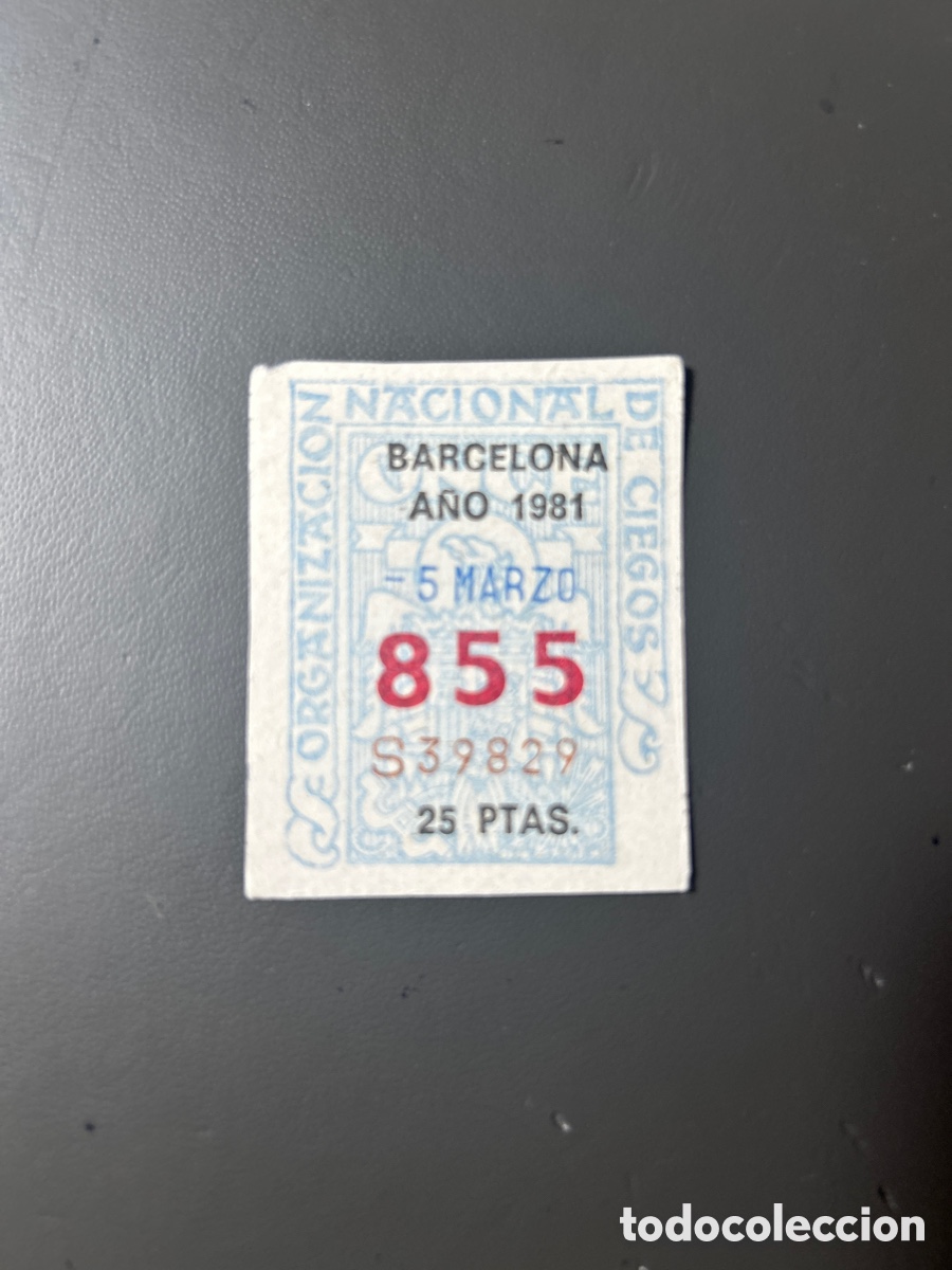 Cupones ONCE: Cupon Once A&ntilde;o 1981 Barcelona 5 Marzo N&uacute;m 855 - Foto 1