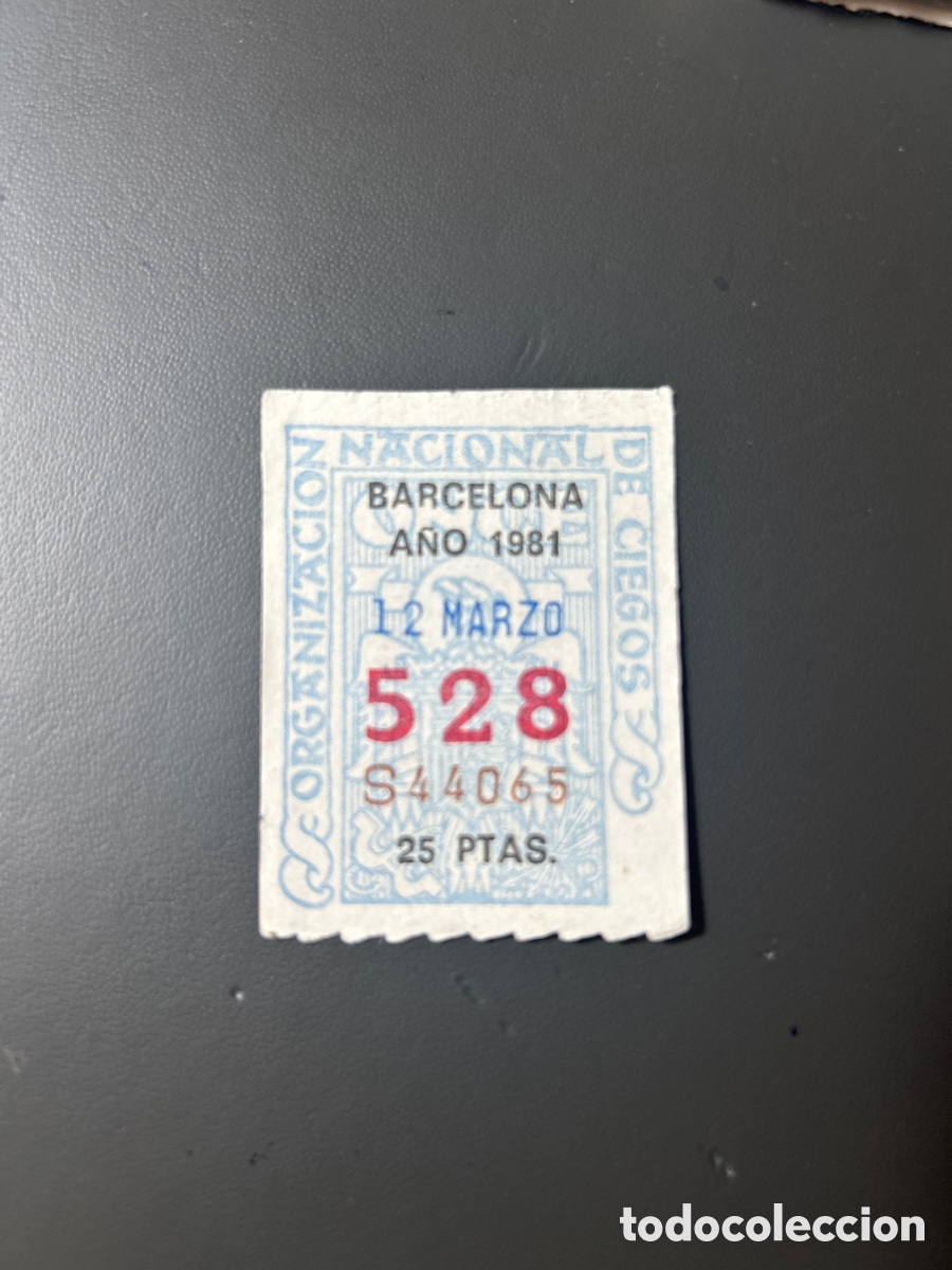 Cupones ONCE: Cupon Once A&ntilde;o 1981 Barcelona 12 Marzo N&uacute;m 528 - Foto 1