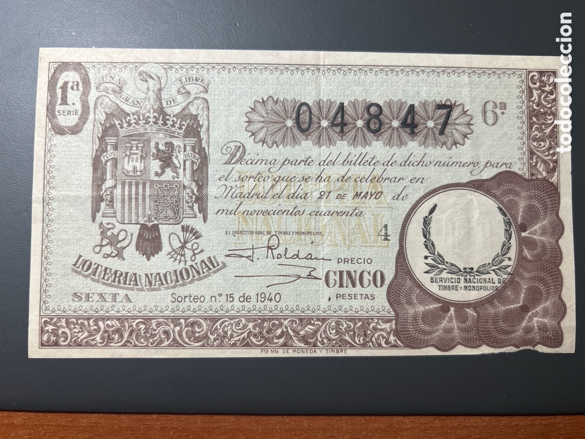 Cupones ONCE: Loteria A&ntilde;o 1940 Sorteo 15 - Foto 1