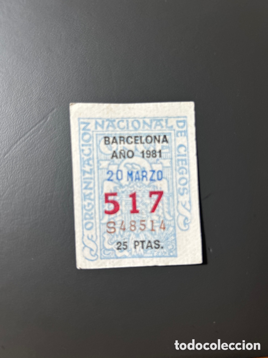 Cupones ONCE: Cupon Once A&ntilde;o 1981 Barcelona 20 Marzo N&uacute;m 517 - Foto 1