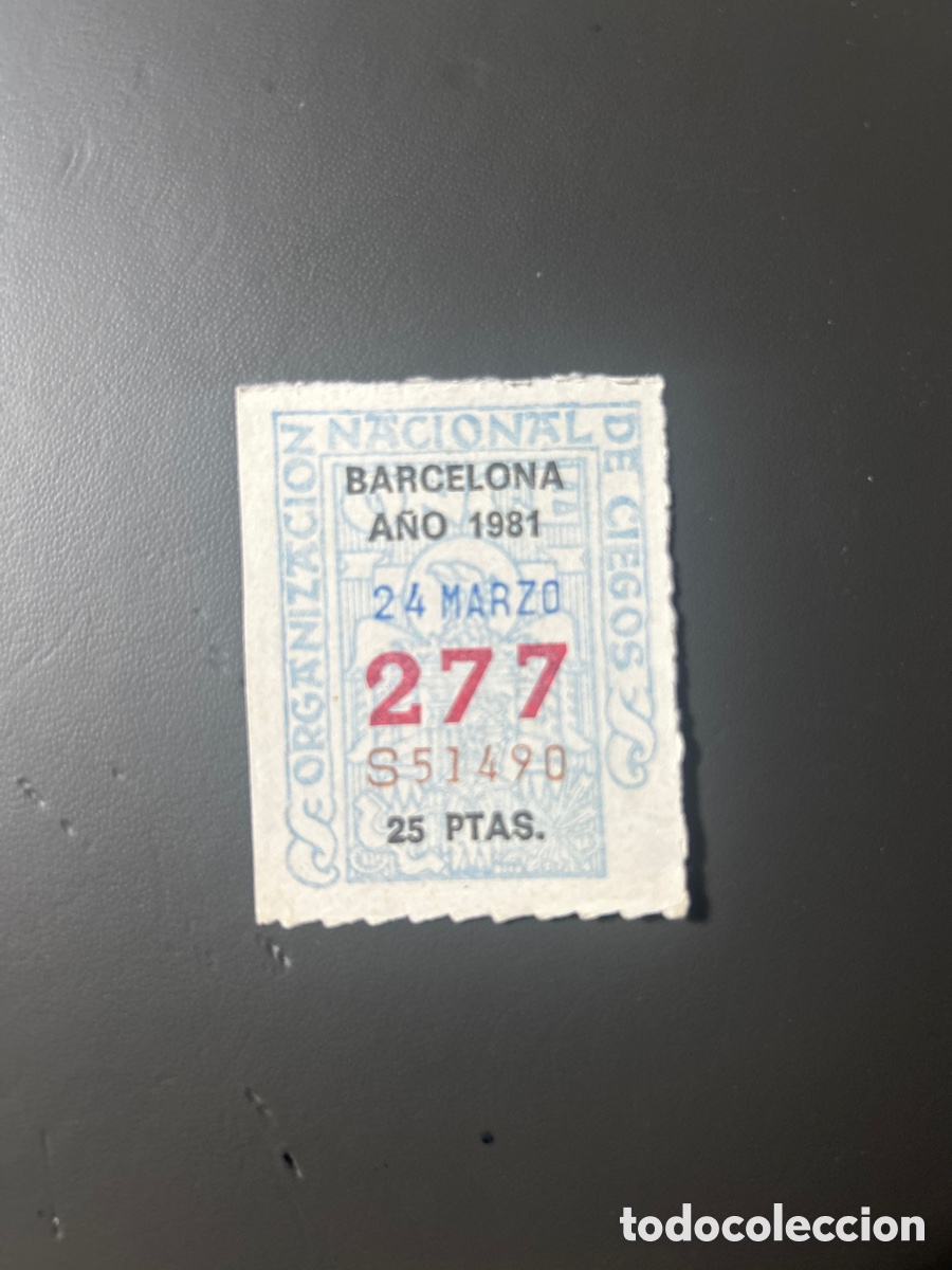 Cupones ONCE: Cupon Once A&ntilde;o 1981 Barcelona 24 Marzo N&uacute;m 277 - Foto 1