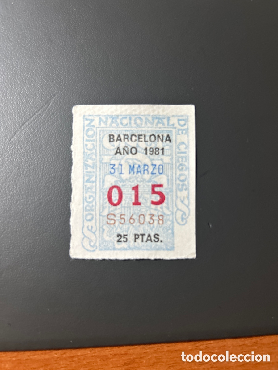 Cupones ONCE: Cupon Once A&ntilde;o 1981 Barcelona 31 Marzo N&uacute;m 015 - Foto 1