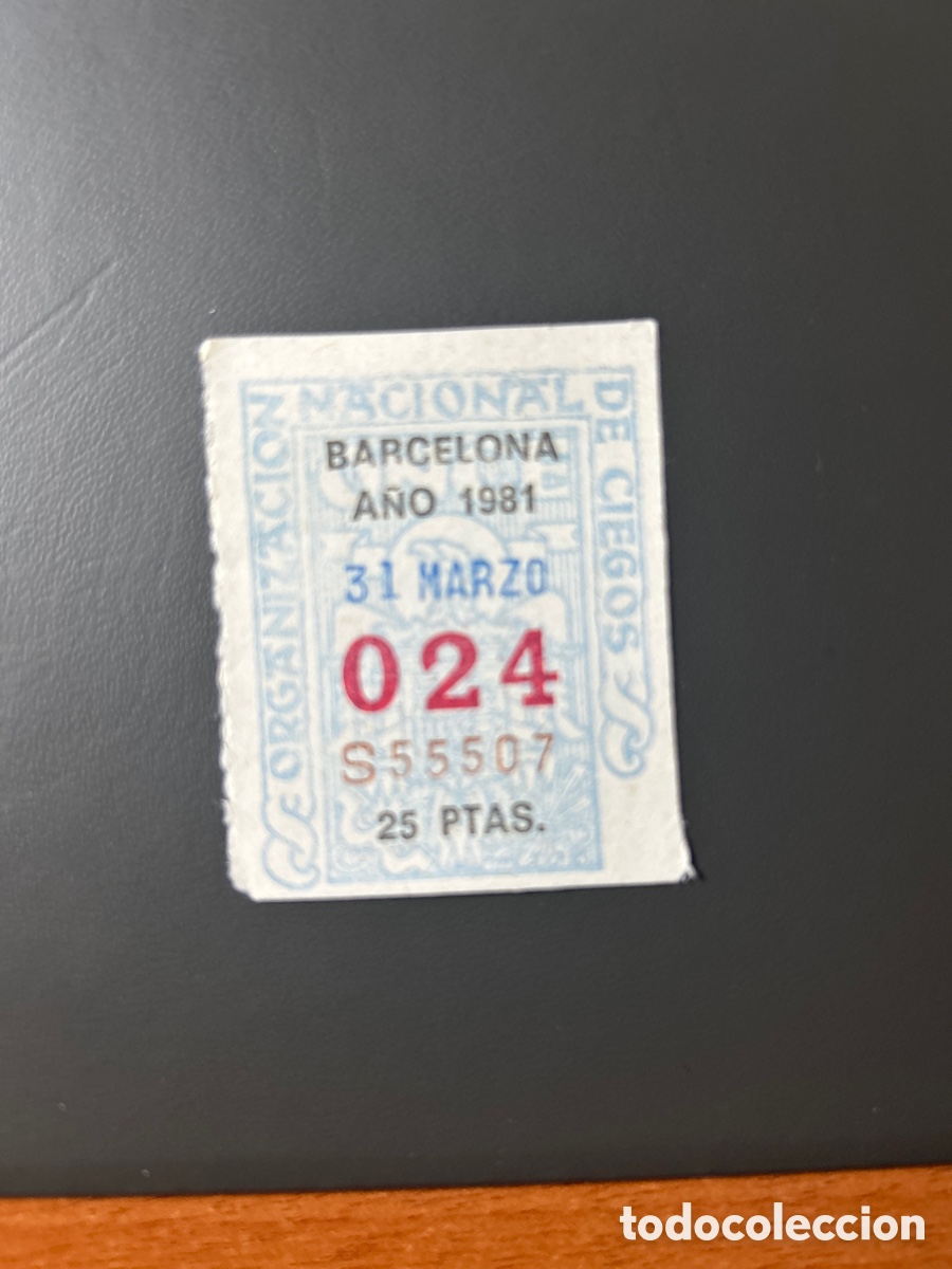 Cupones ONCE: Cupon Once A&ntilde;o 1981 Barcelona 31 Marzo N&uacute;m 024 - Foto 1