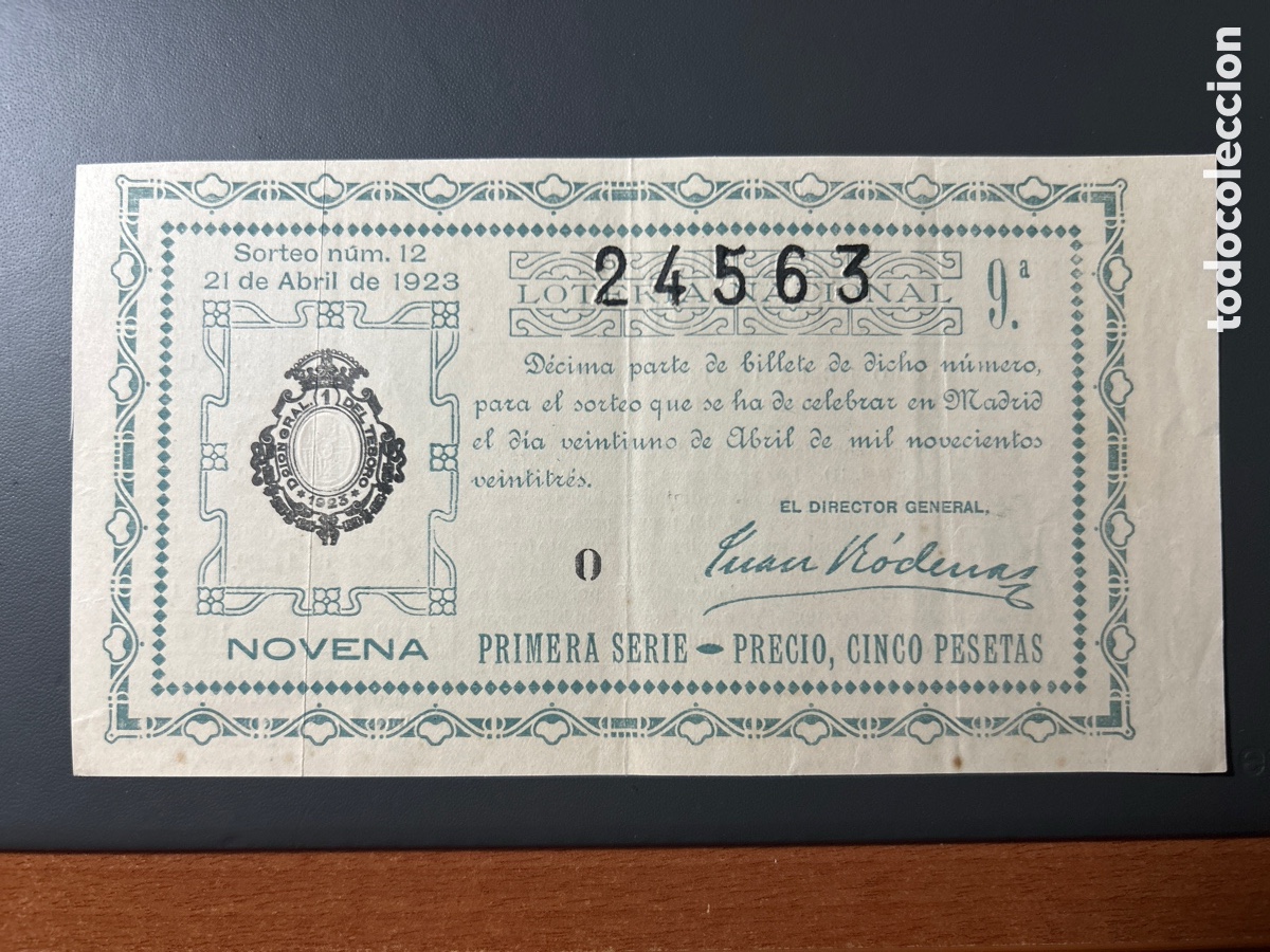 Cupones ONCE: Loteria A&ntilde;o 1923 Sorteo 12 - Foto 1