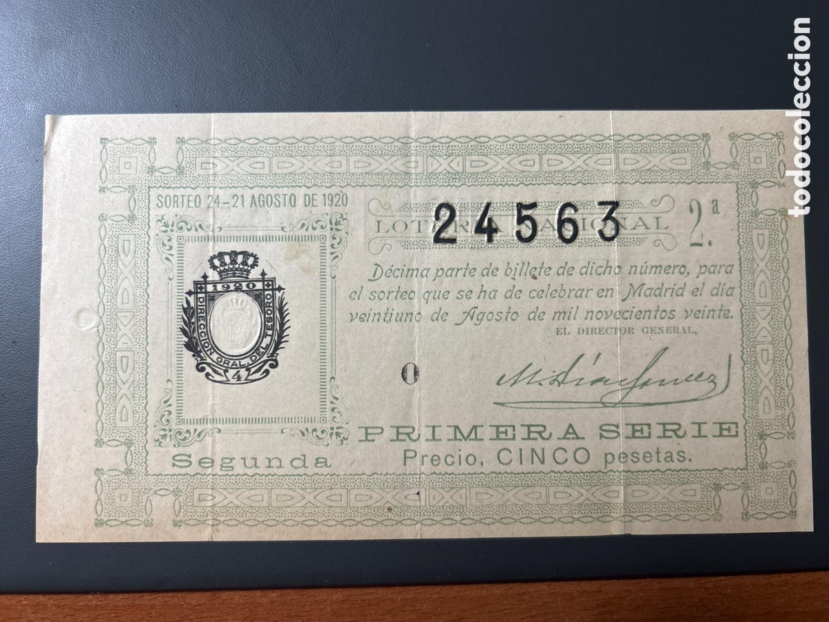 Cupones ONCE: Loteria A&ntilde;o 1920 Sorteo 24 - Foto 1