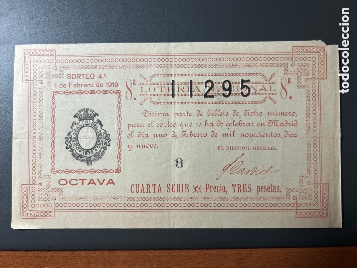 Cupones ONCE: Loteria A&ntilde;o 1919 Sorteo 4 - Foto 1