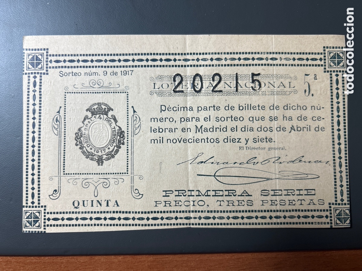 Cupones ONCE: Loteria A&ntilde;o 1917 Sorteo 9 - Foto 1