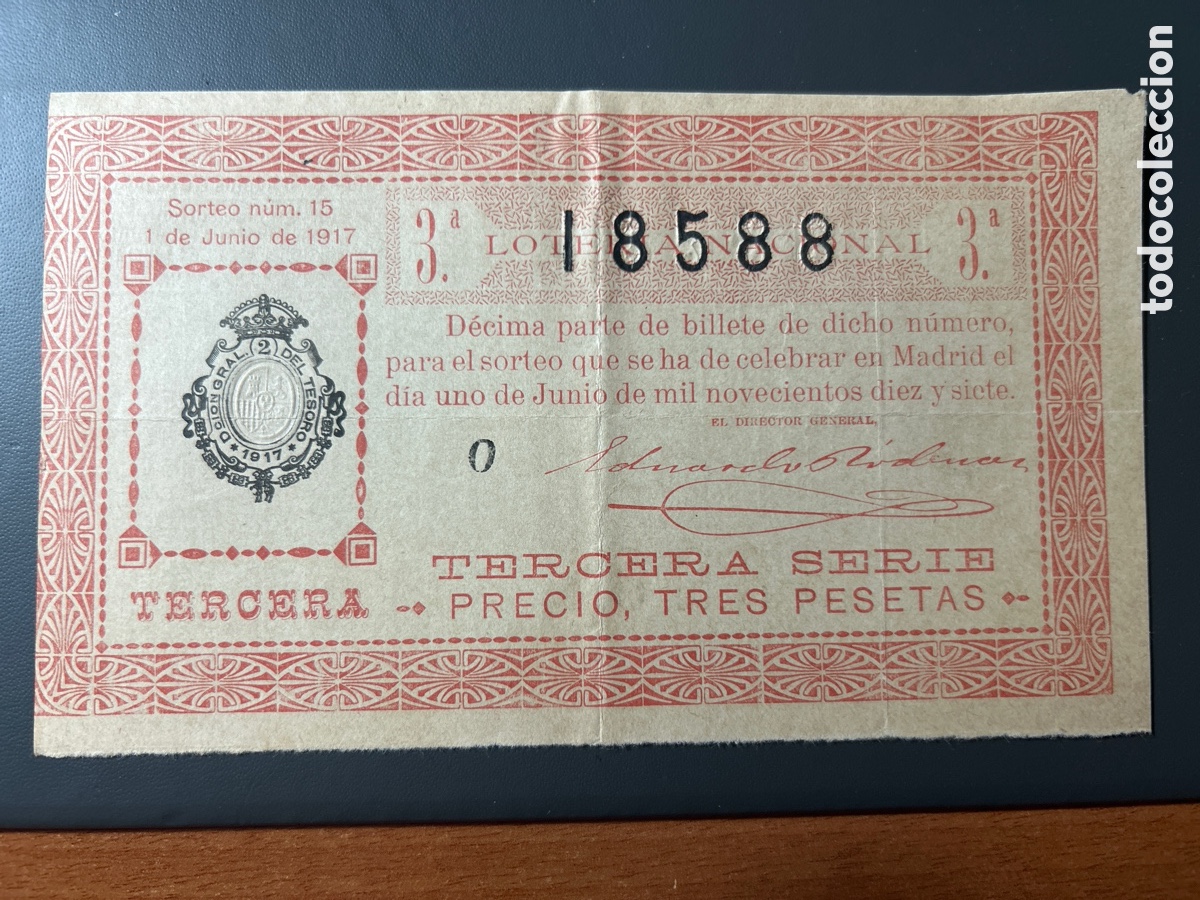 Cupones ONCE: Loteria A&ntilde;o 1917 Sorteo 15 - Foto 1