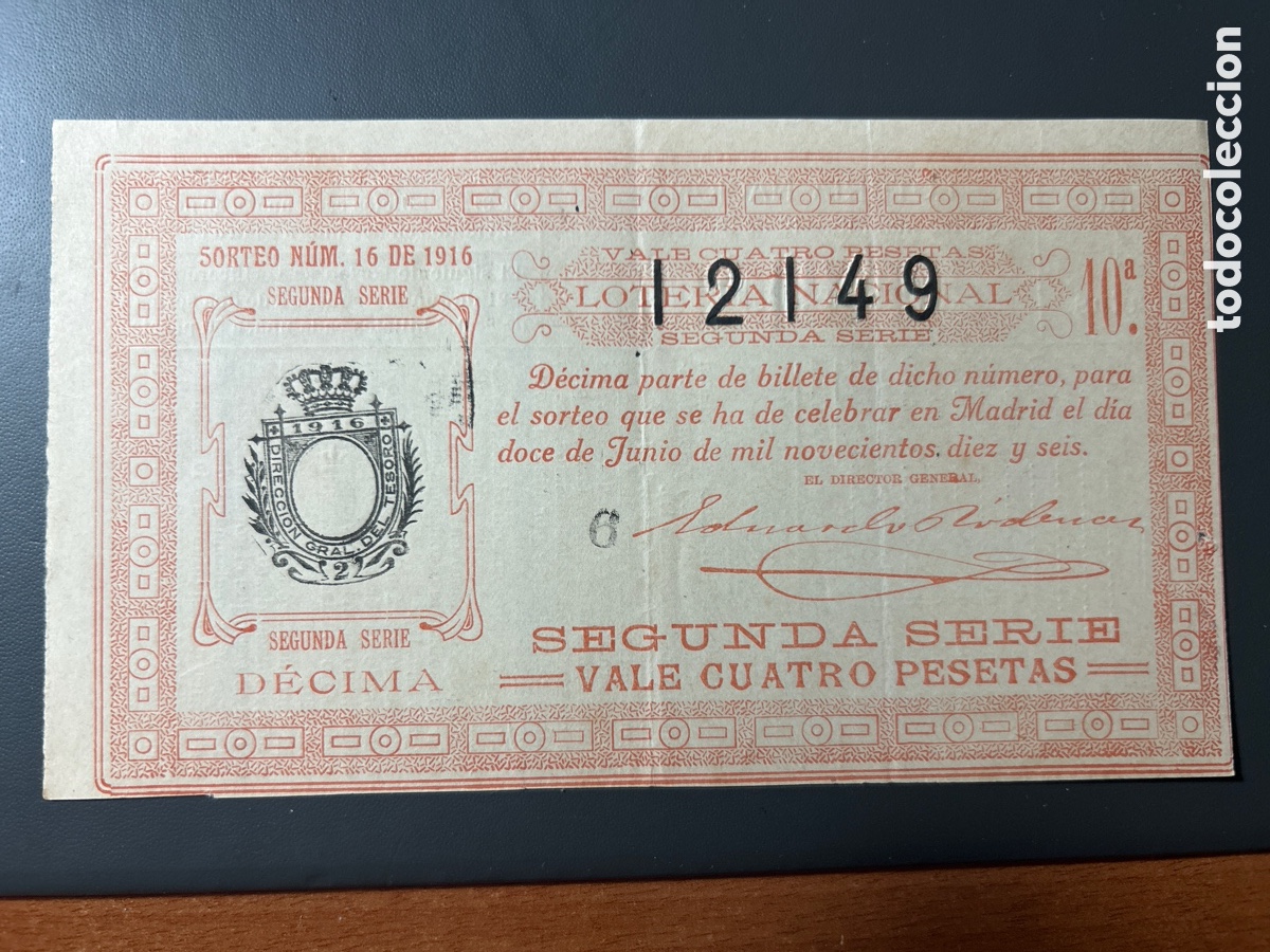 Cupones ONCE: Loteria A&ntilde;o 1916 Sorteo 16 - Foto 1