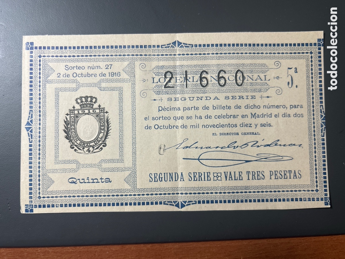 Cupones ONCE: Loteria A&ntilde;o 1916 Sorteo 27 - Foto 1