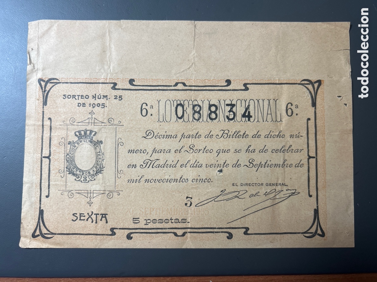 Cupones ONCE: Loteria A&ntilde;o 1905 Sorteo 25 - Foto 1