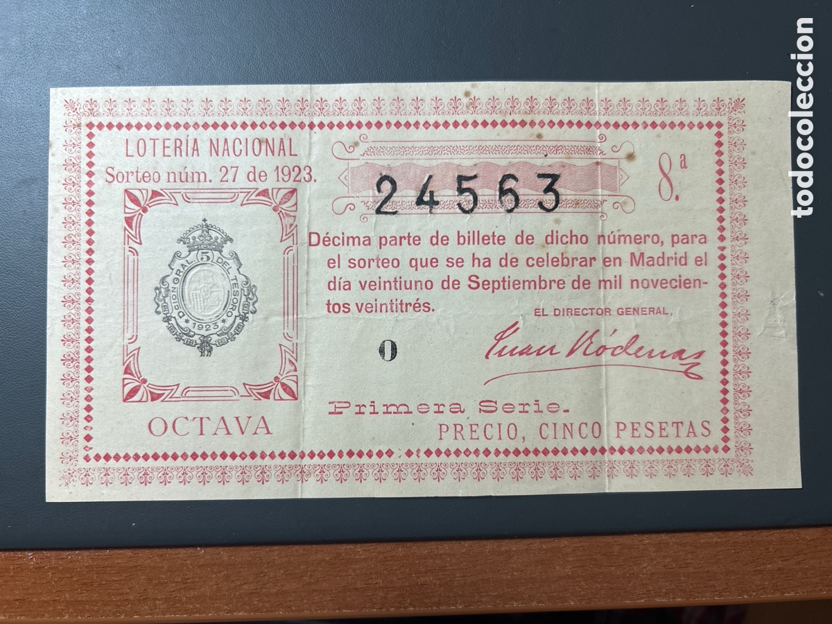Cupones ONCE: Loteria A&ntilde;o 1923 Sorteo 27 - Foto 1