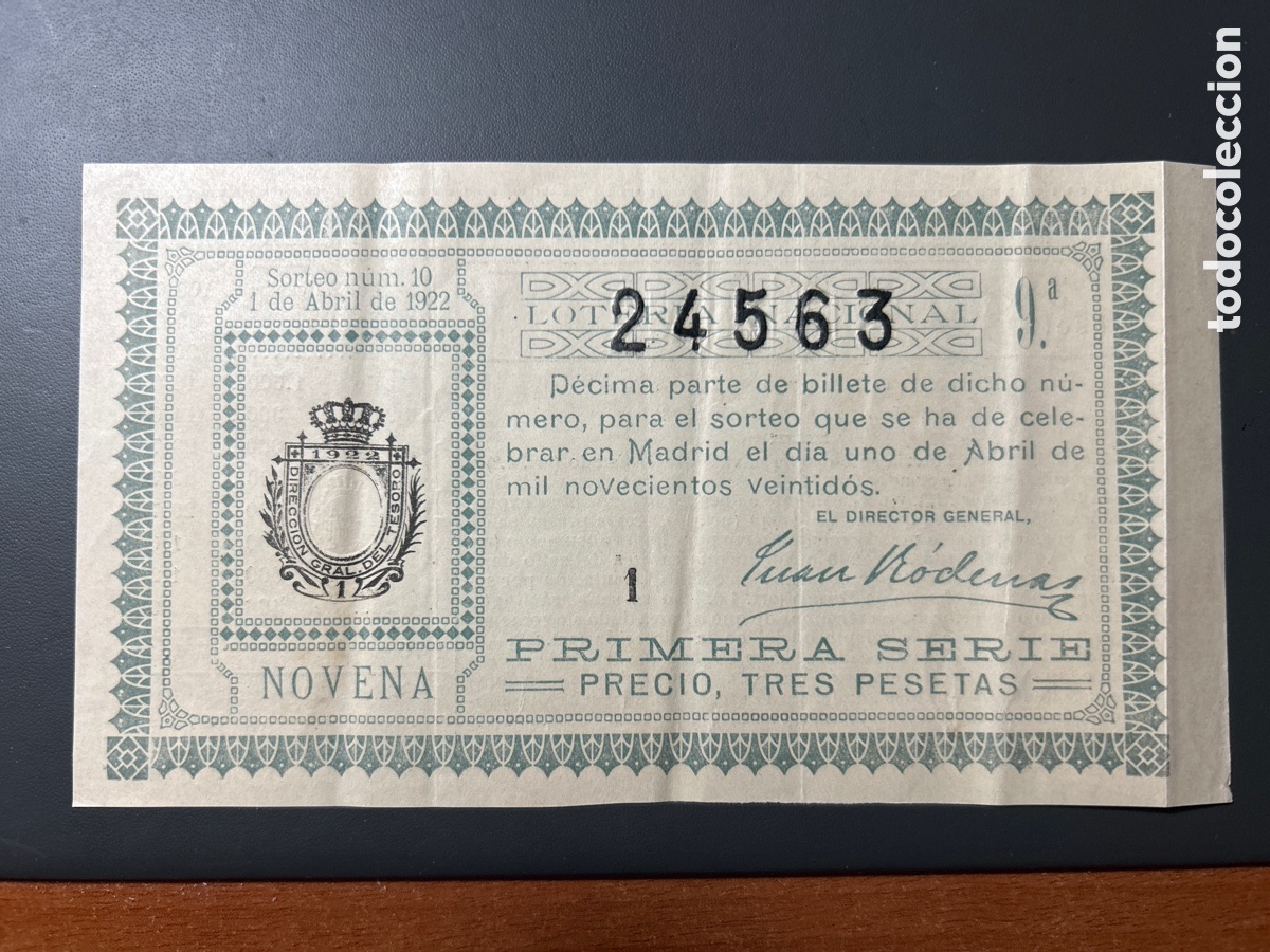 Cupones ONCE: Loteria A&ntilde;o 1922 Sorteo 10 - Foto 1