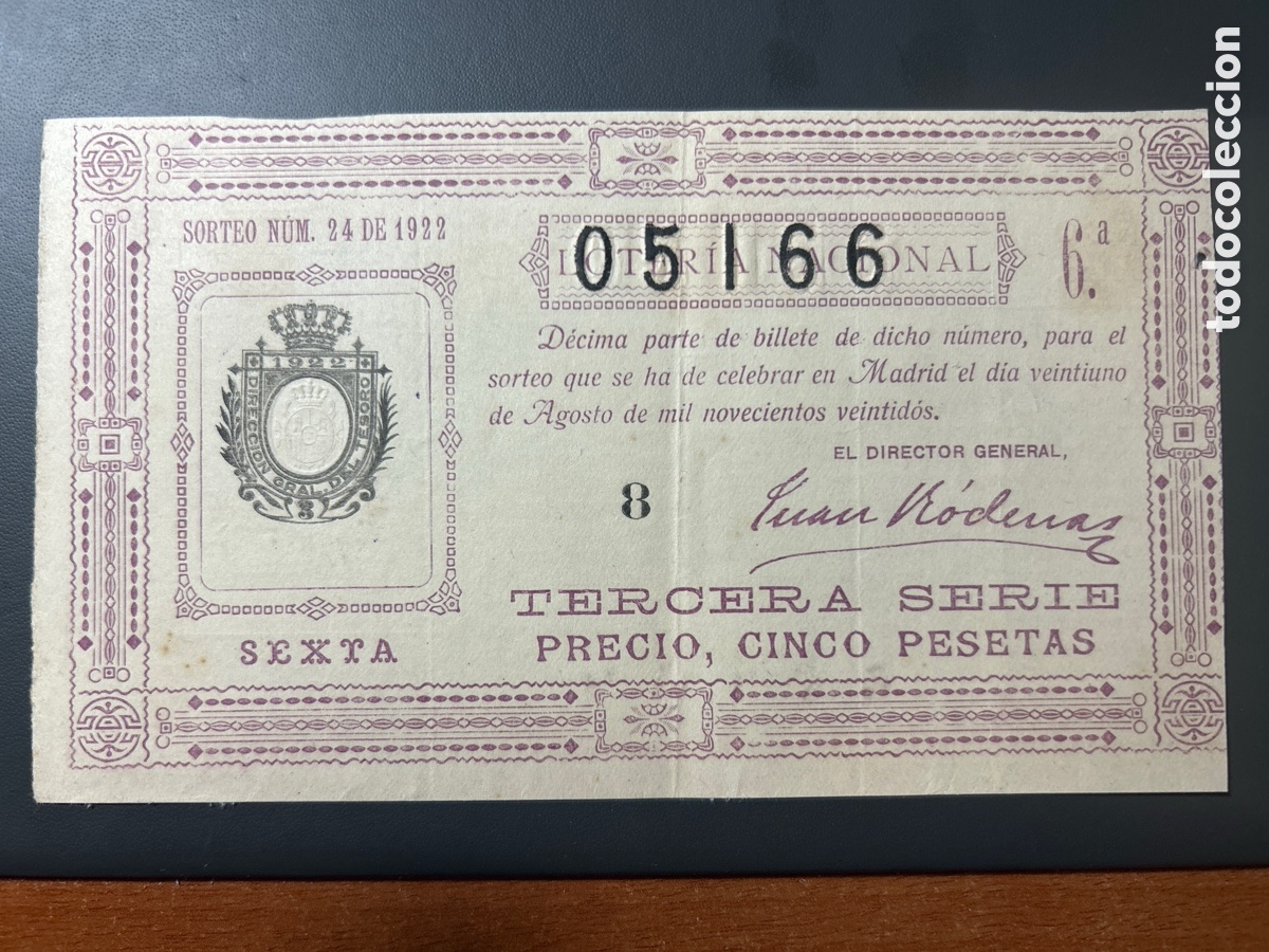 Cupones ONCE: Loteria A&ntilde;o 1922 Sorteo 24 - Foto 1