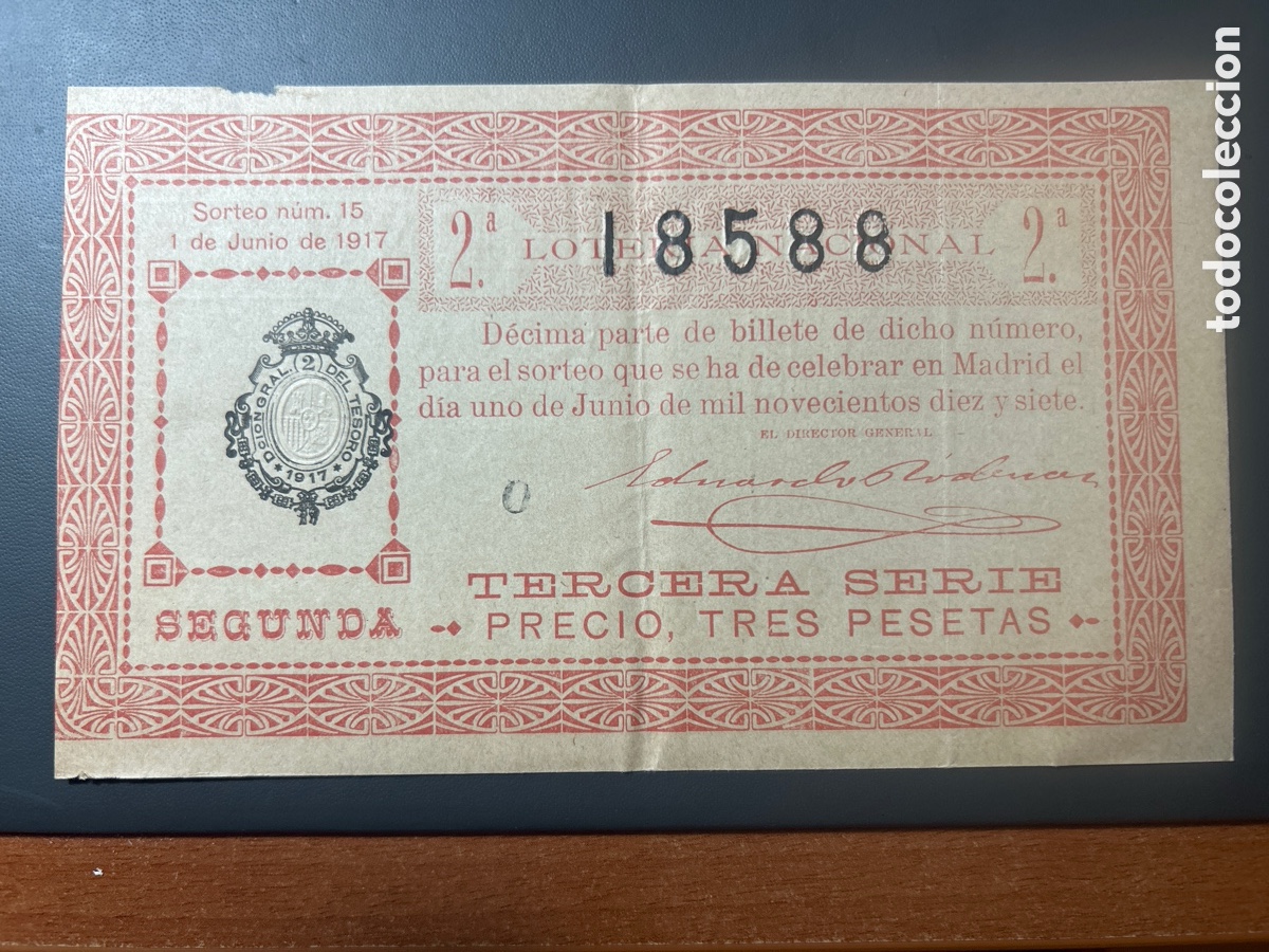 Cupones ONCE: Loteria A&ntilde;o 1917 Sorteo 15 - Foto 1