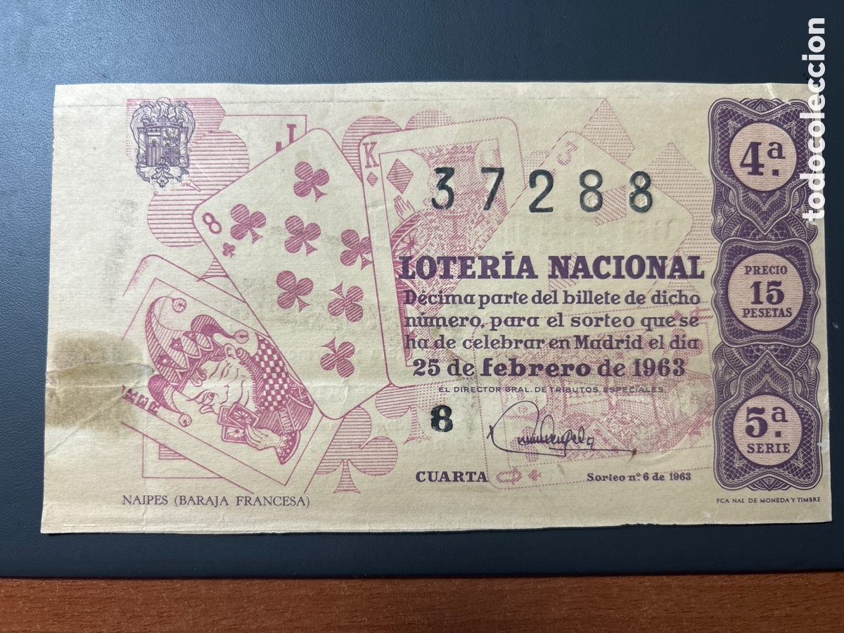 Cupones ONCE: Loteria A&ntilde;o 1963 Sorteo 6 - Foto 1