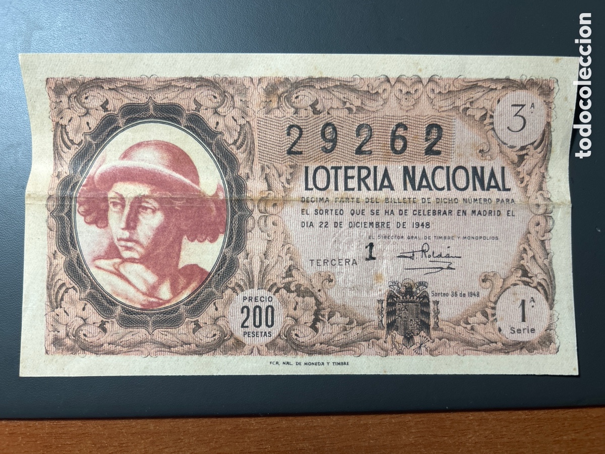 Cupones ONCE: Loteria A&ntilde;o 1948 Sorteo 36 Navidad - Foto 1