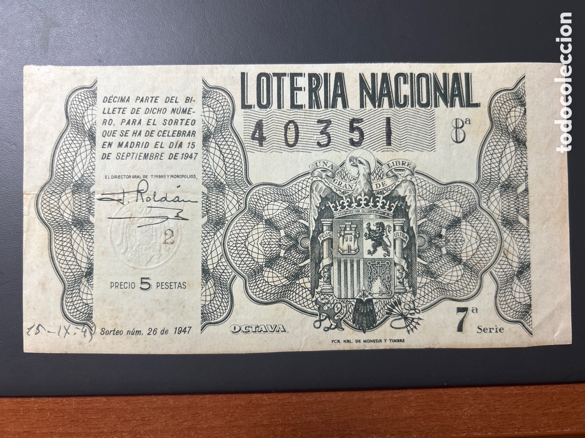 Cupones ONCE: Loteria A&ntilde;o 1947 Sorteo 26 - Foto 1