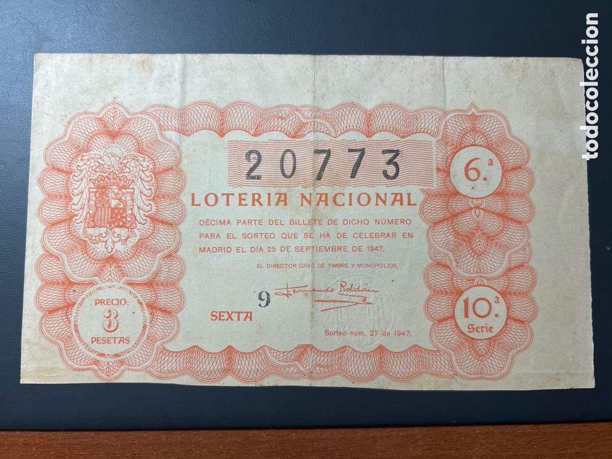Cupones ONCE: Loteria A&ntilde;o 1947 Sorteo 27 - Foto 1