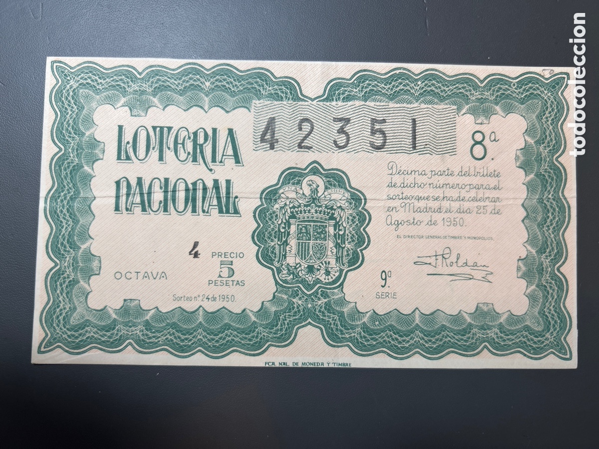 Cupones ONCE: Loteria A&ntilde;o 1950 Sorteo 24 - Foto 1
