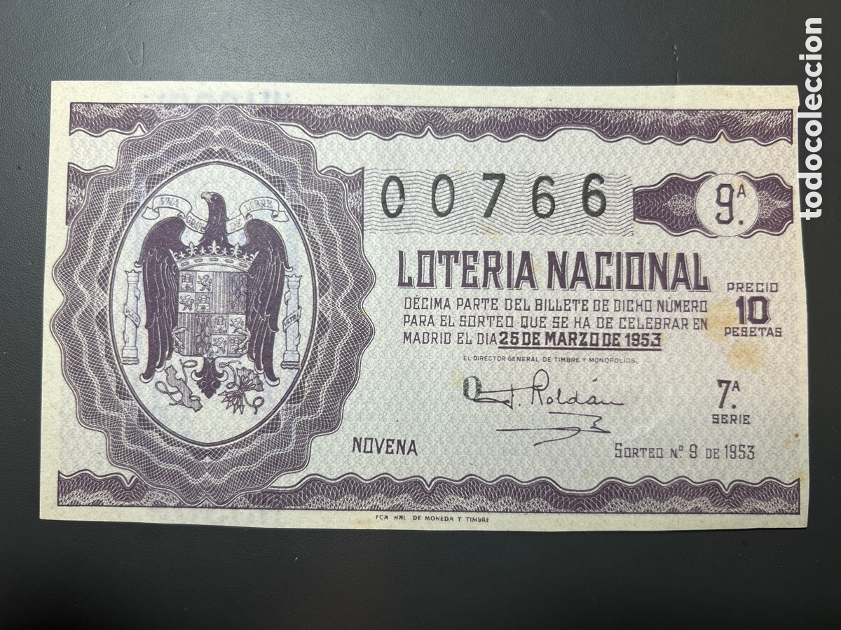 Cupones ONCE: Loteria A&ntilde;o 1953 Sorteo 9 - Foto 1