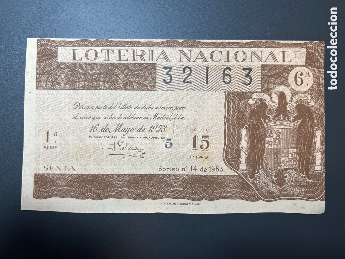 Cupones ONCE: Loteria A&ntilde;o 1953 Sorteo 14 - Foto 1