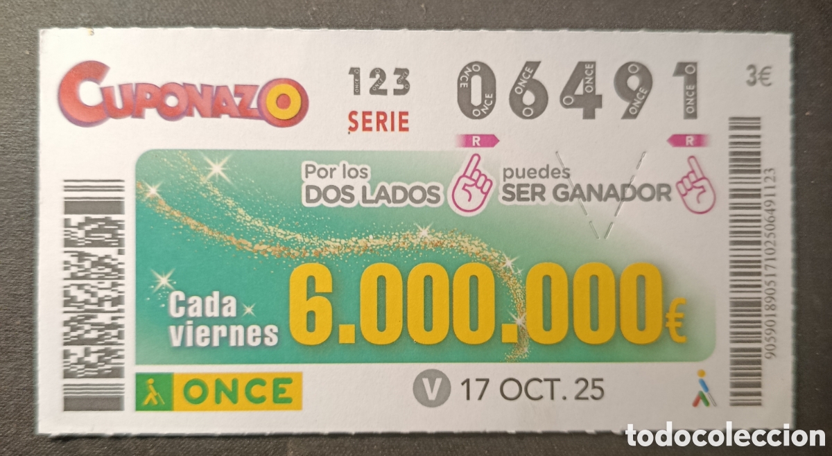 Cupones ONCE: N&deg; 06491 (17/OCTUBRE/2025) - Foto 1