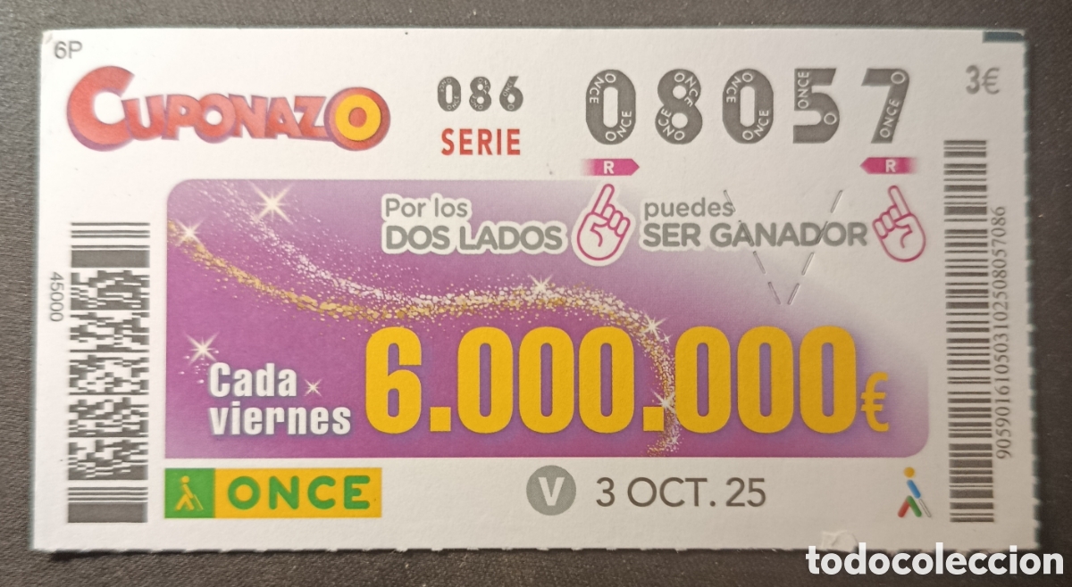 Cupones ONCE: N&deg; 08057 (3/OCTUBRE/2025) - Foto 1