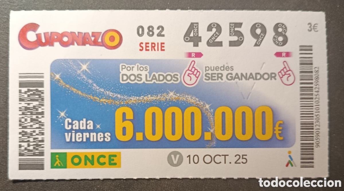 Cupones ONCE: N&deg; 42598 (10/OCTUBRE/2025) - Foto 1