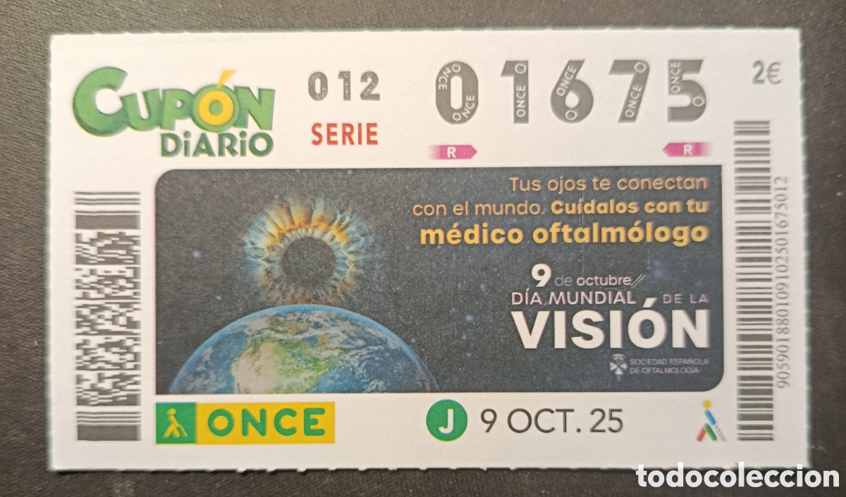 Cupones ONCE: N&deg; 01675 (9/OCTUBRE/2025) - Foto 1