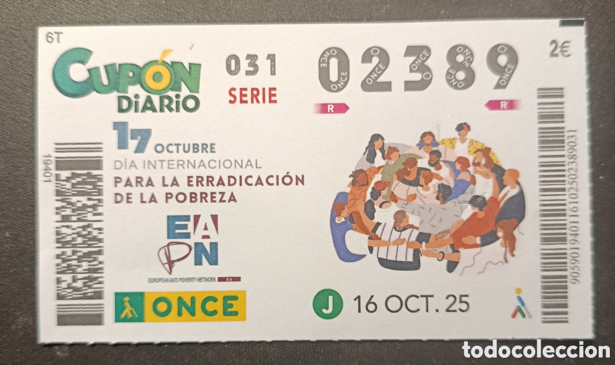 Cupones ONCE: N&deg; 02389 (16/OCTUBRE/2025) - Foto 1