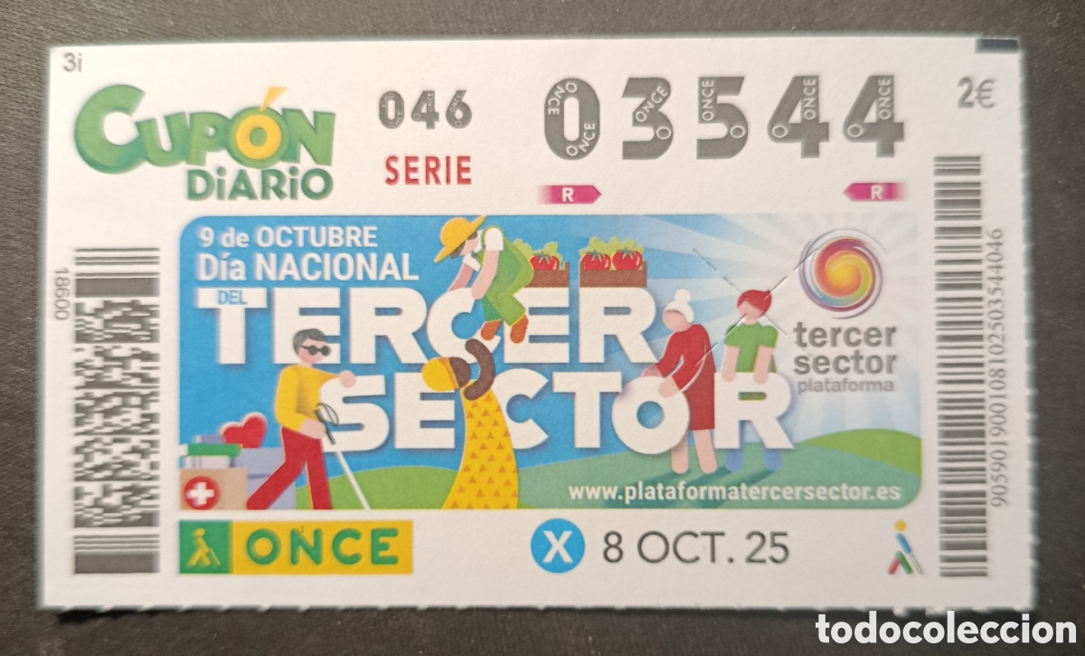 Cupones ONCE: N&deg; 03544 (8/OCTUBRE/2025) - Foto 1