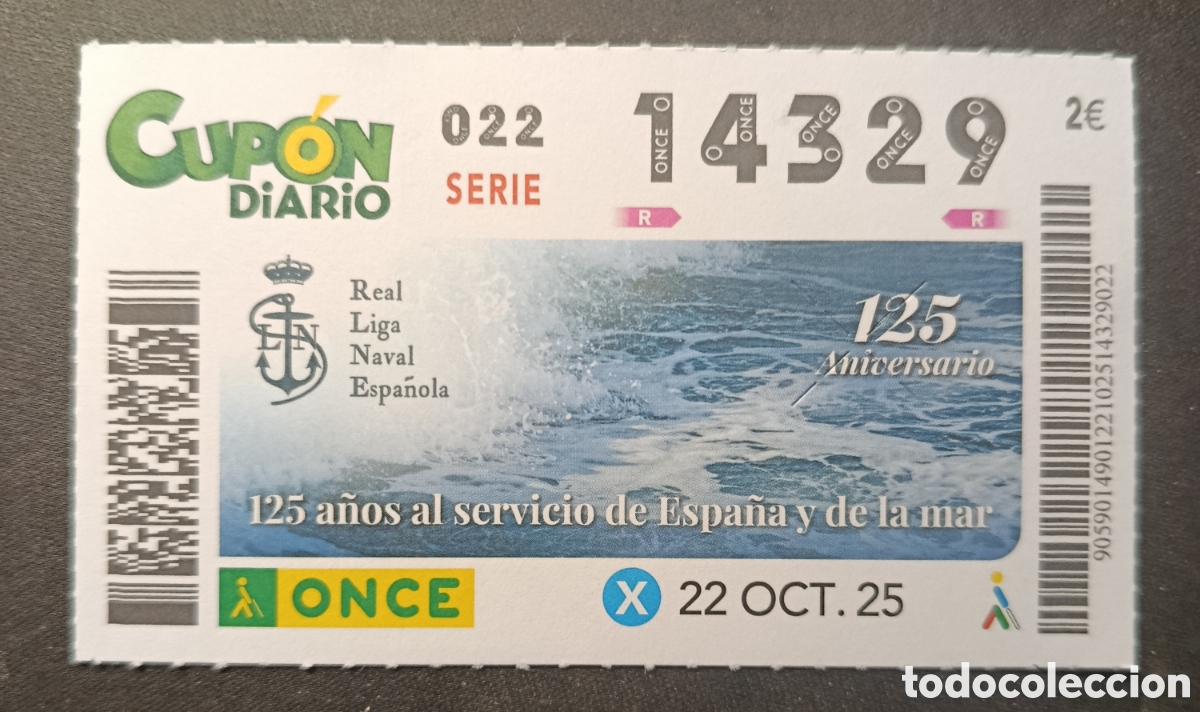 Cupones ONCE: N&deg; 14329 (22/OCTUBRE/2025) - Foto 1