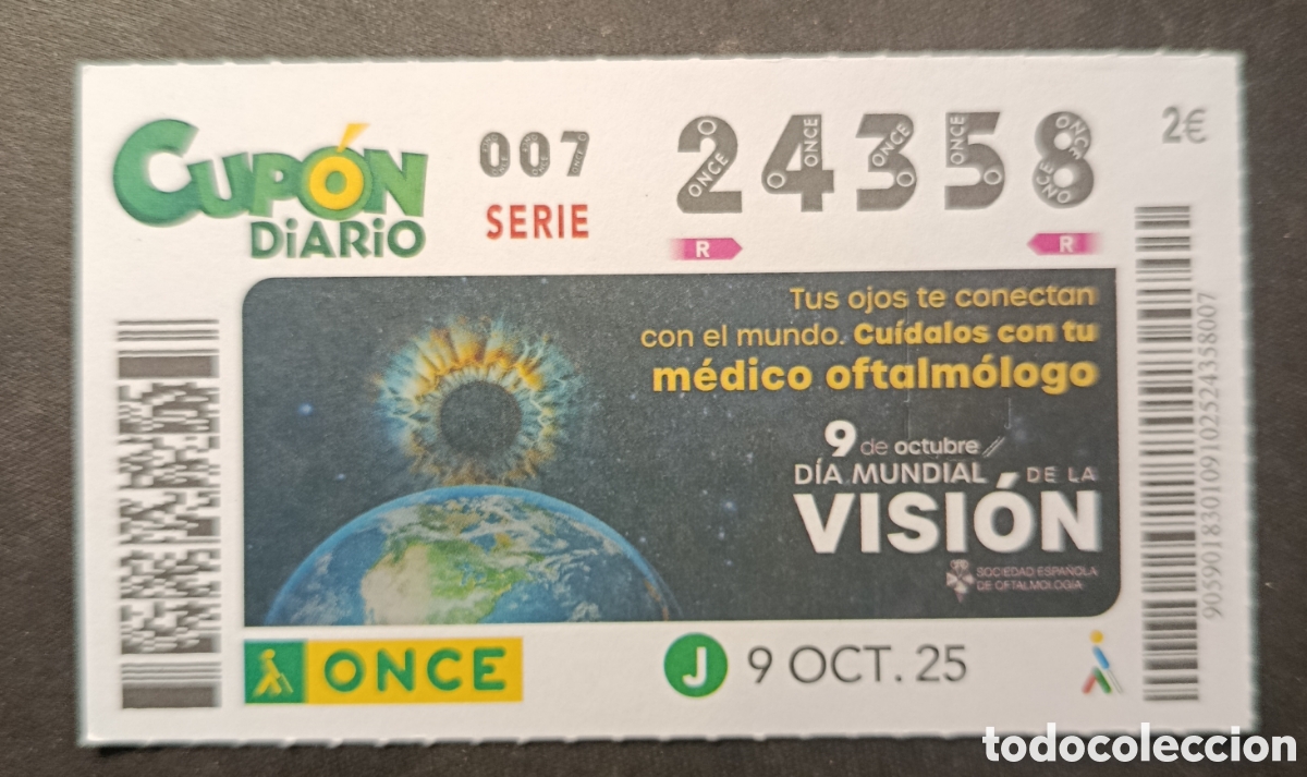 Cupones ONCE: N&deg; 24358 (9/OCTUBRE/2025) - Foto 1