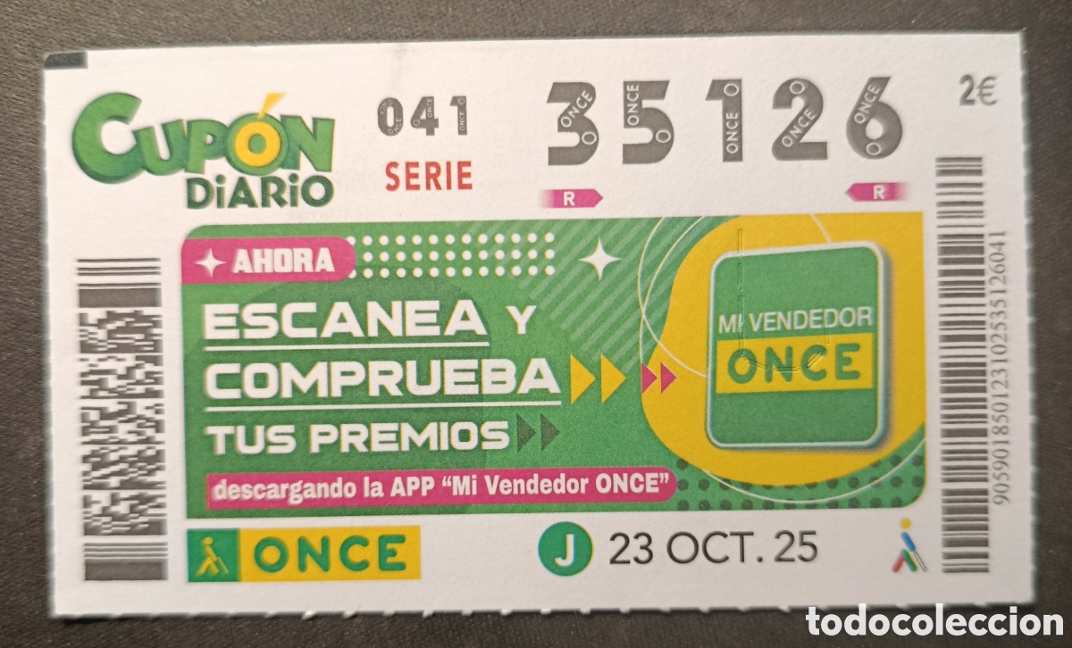 Cupones ONCE: N&deg; 35126 (23/OCTUBRE/2025) - Foto 1