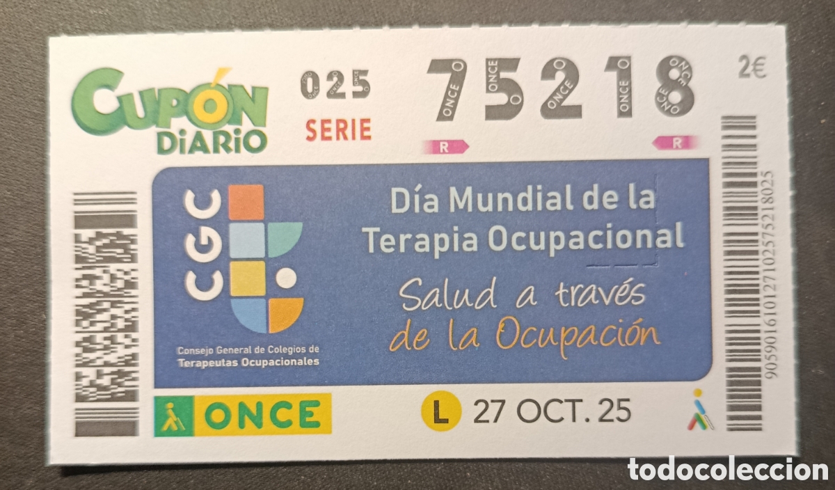 Cupones ONCE: N&deg; 75218 (27/OCTUBRE/2025) - Foto 1