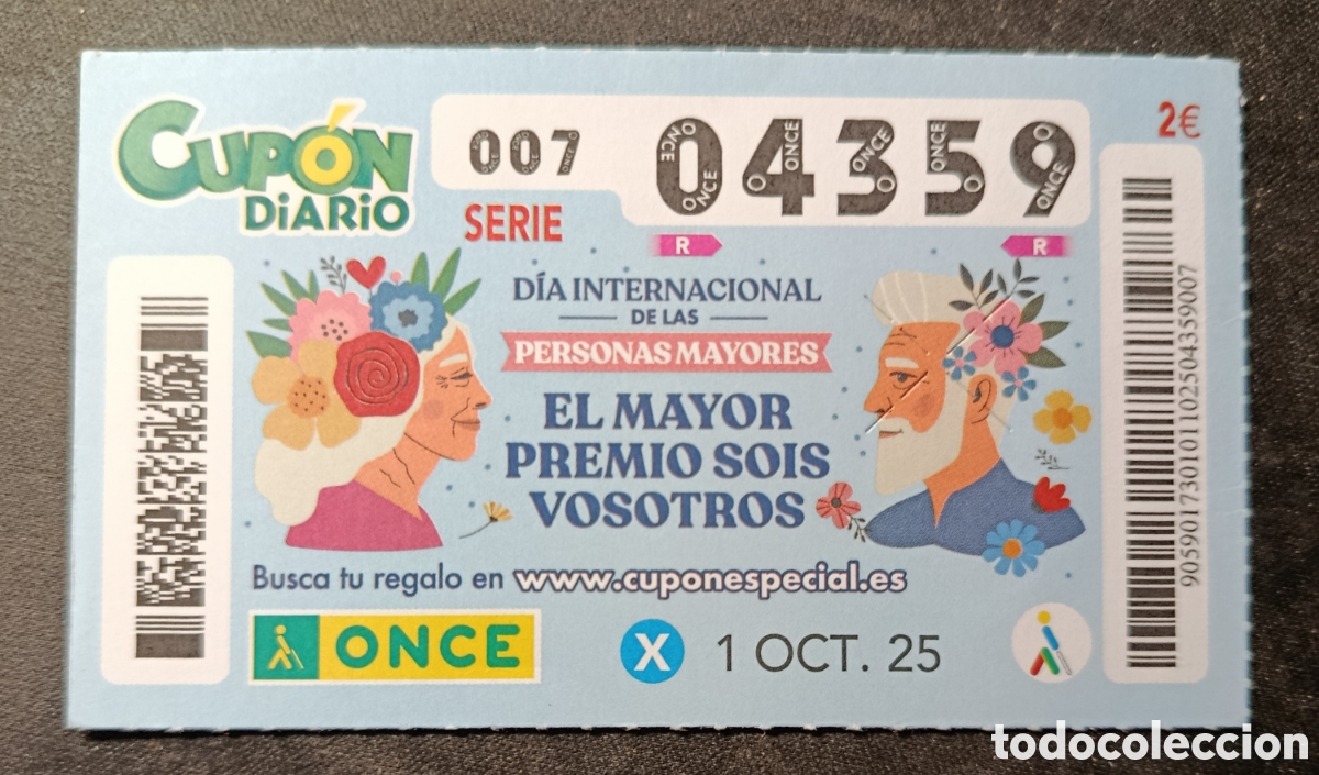 Cupones ONCE: N&deg; 04359 (1/OCTUBRE/2025) - Foto 1