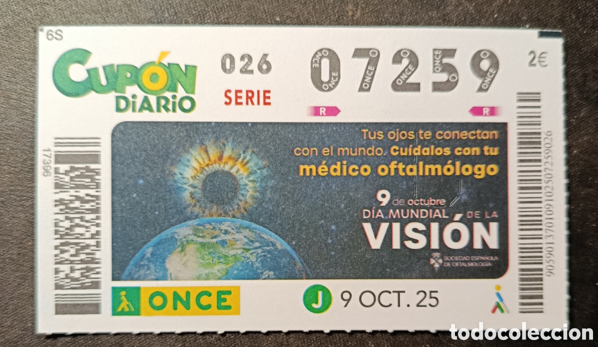 Cupones ONCE: N&deg; 07259 (9/OCTUBRE/2025) - Foto 1