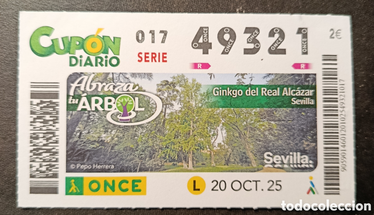 Cupones ONCE: N&deg; 49321 (20/OCTUBRE/2025)-SEVILLA - Foto 1