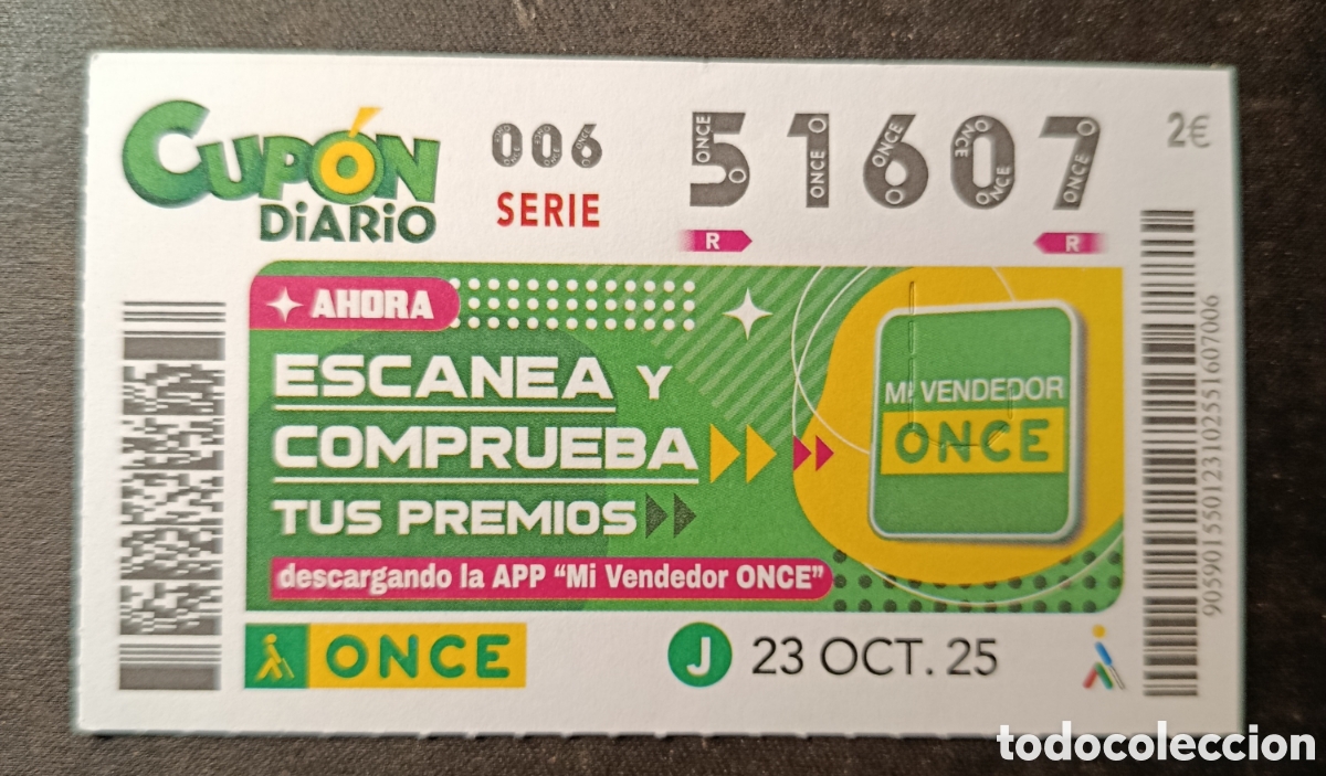 Cupones ONCE: N&deg; 51607 (23/OCTUBRE/2025) - Foto 1