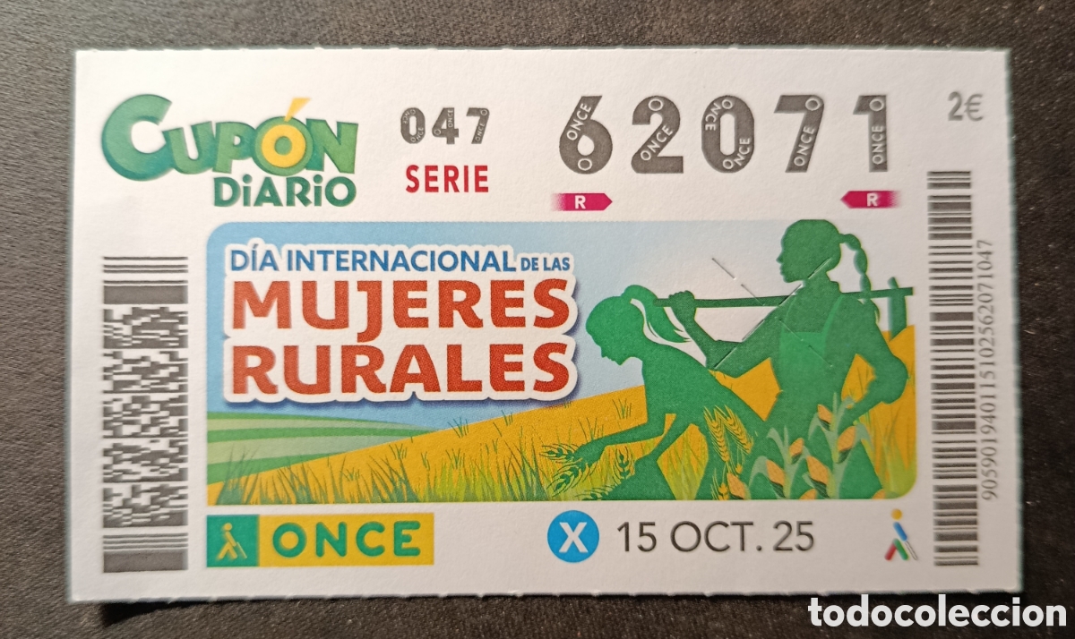 Cupones ONCE: N&deg; 62071 (15/OCTUBRE/2025) - Foto 1