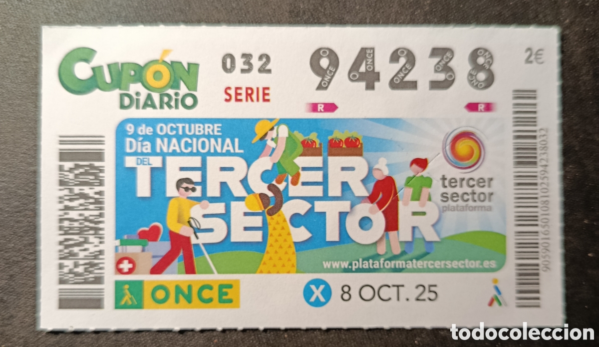 Cupones ONCE: N&deg; 94238 (8/OCTUBRE/2025) - Foto 1