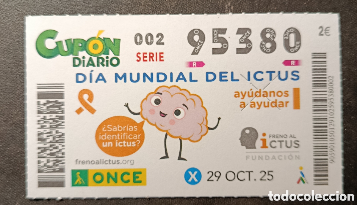 Cupones ONCE: N&deg; 95380 (29/OCTUBRE/2025) - Foto 1