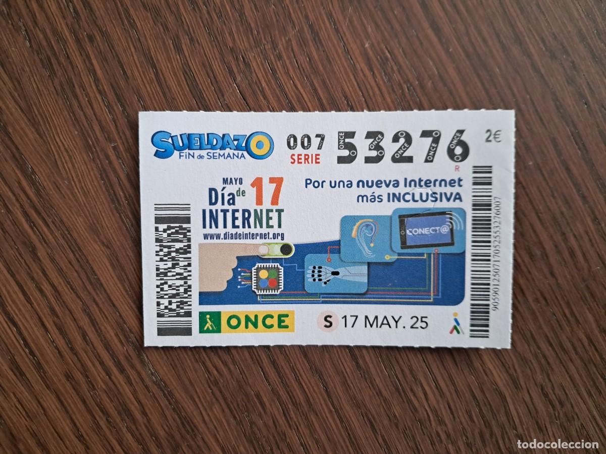 Cupones ONCE: cup&oacute;n once 17-05-25, 17 de mayo d&iacute;a de internet. - Foto 1