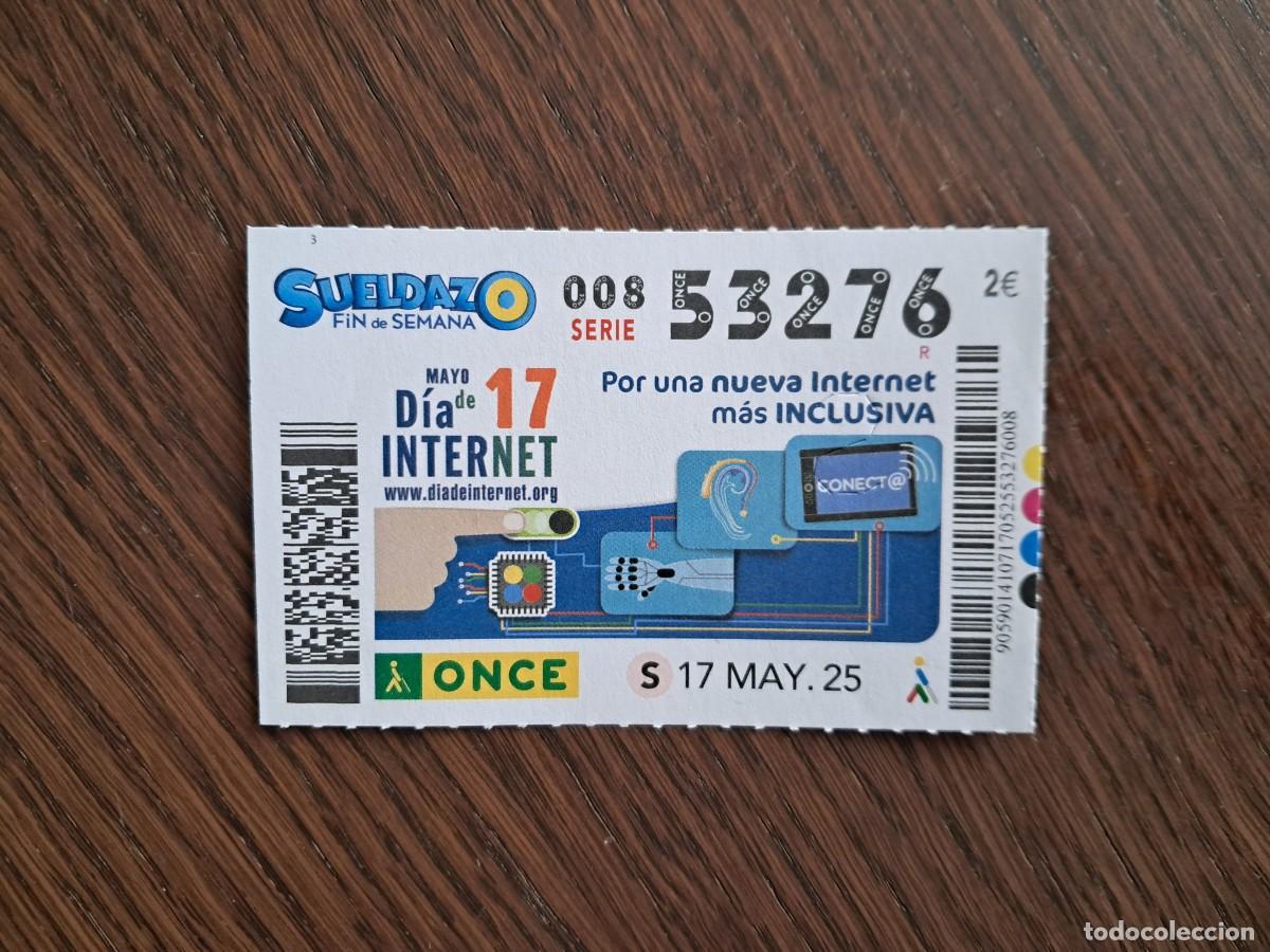 Cupones ONCE: cup&oacute;n once 17-05-25, 17 de mayo d&iacute;a de internet. - Foto 1