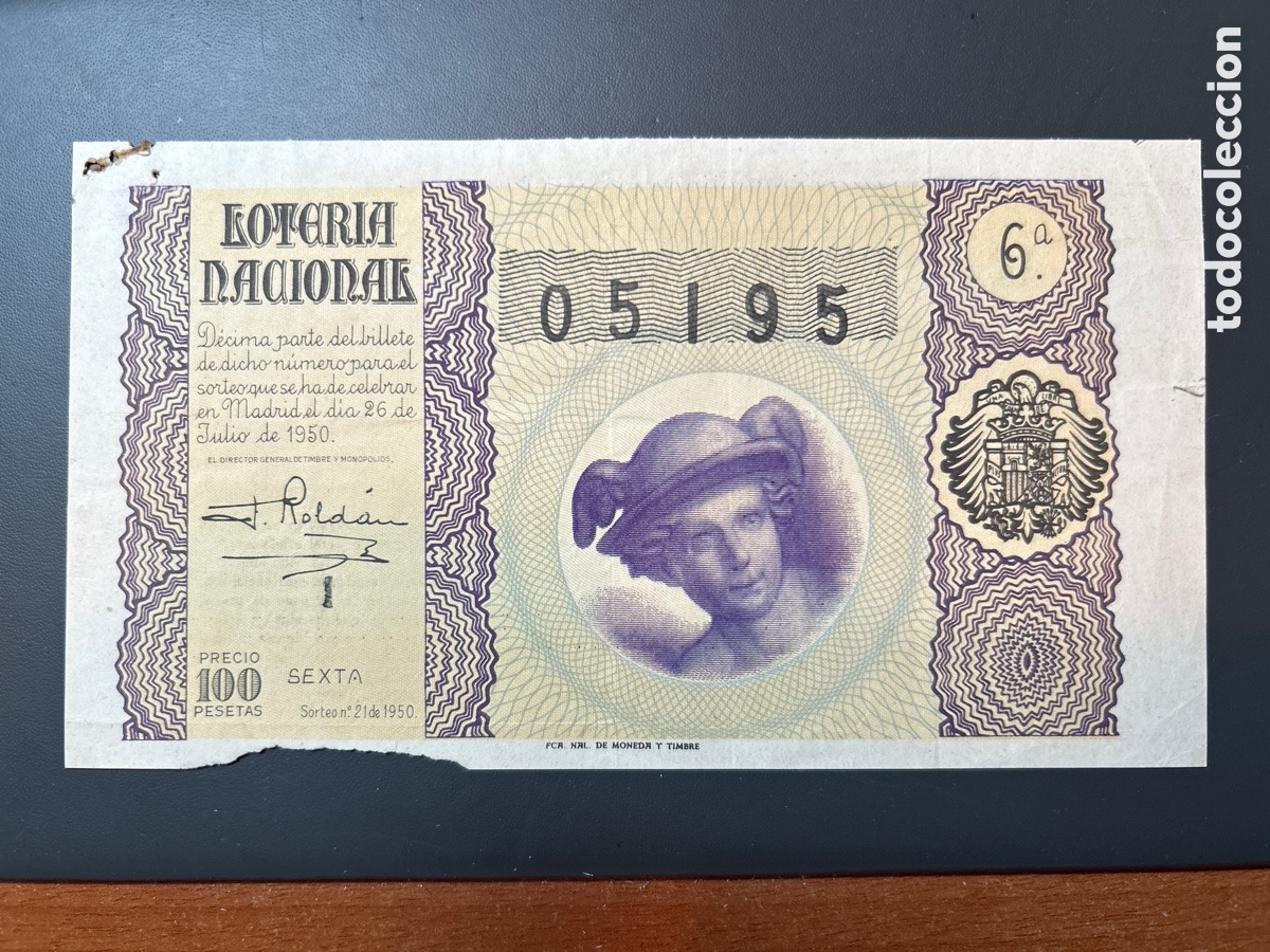 Cupones ONCE: Loteria A&ntilde;o 1950 Sorteo 21 - Foto 1