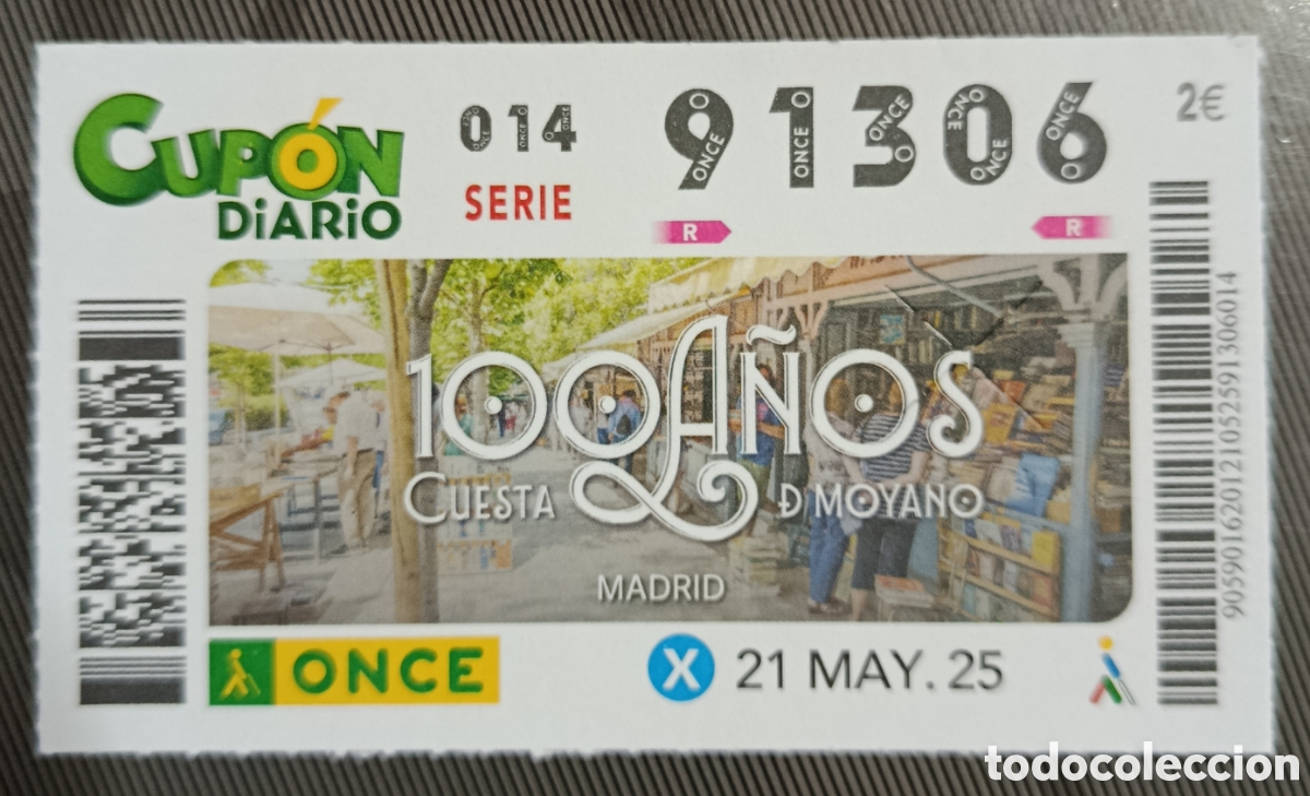 Cupones ONCE: N&deg; 91306 (21/MAYO/2025)-MADRID - Foto 1