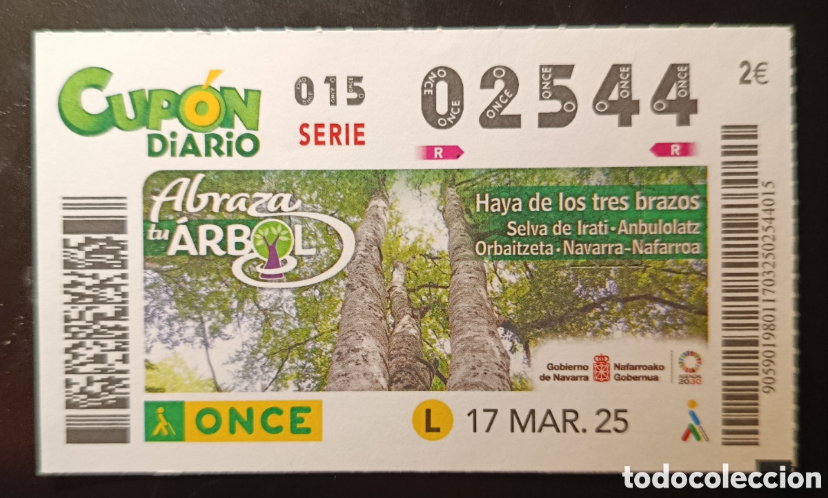Cupones ONCE: N&deg; 02544 (17/MARZO/2025)-NAVARRA - Foto 1