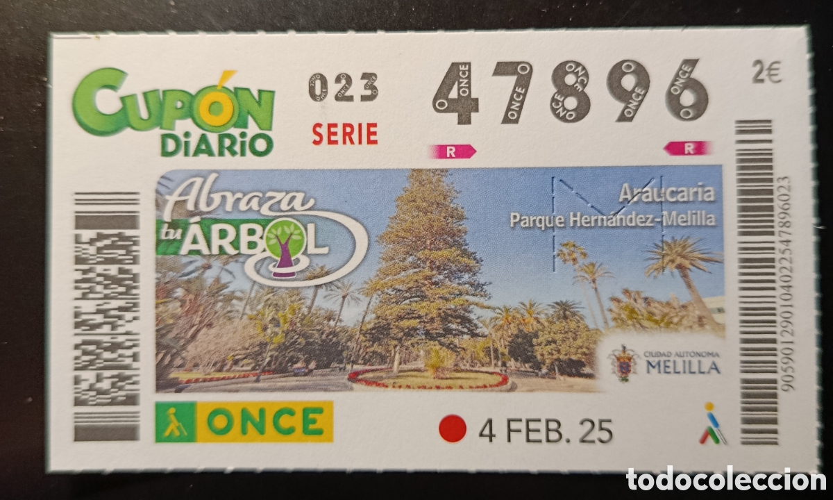 Cupones ONCE: N&deg; 47896 (4/FEBRERO/2025)-MELILLA - Foto 1