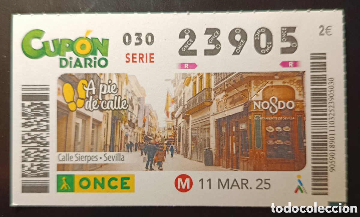 Cupones ONCE: N&deg; 23905 (11/MARZO/2025)-SEVILLA - Foto 1